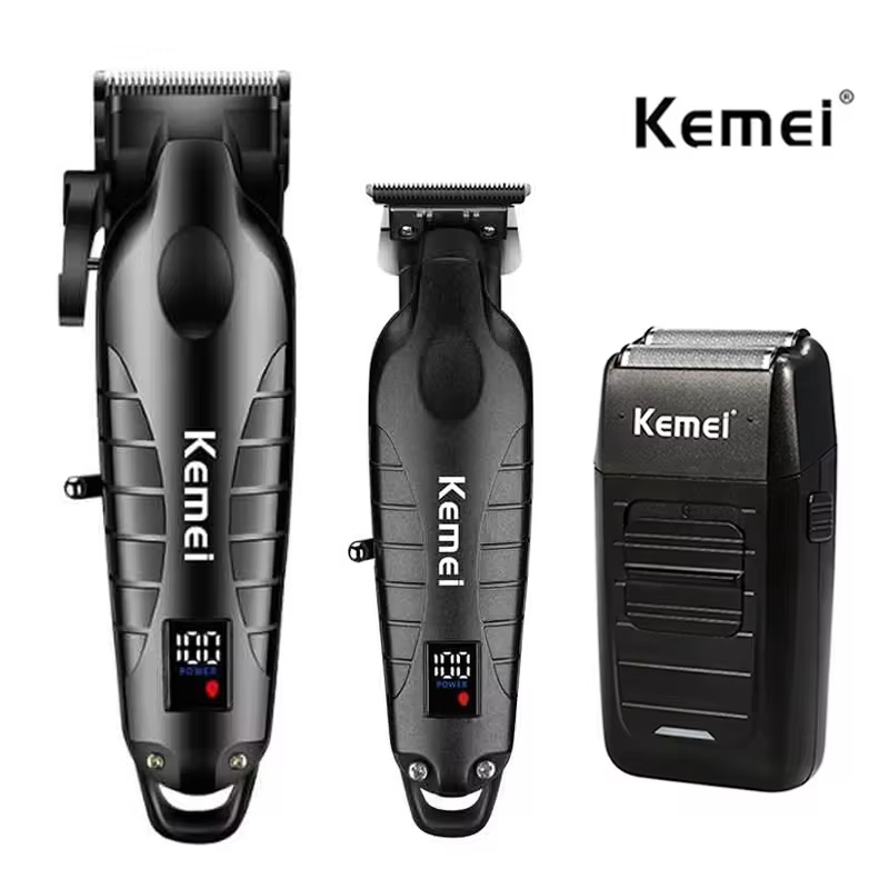 Electric Shaver Rotary - Erkekler için Kemei Saç Kesme Seti,